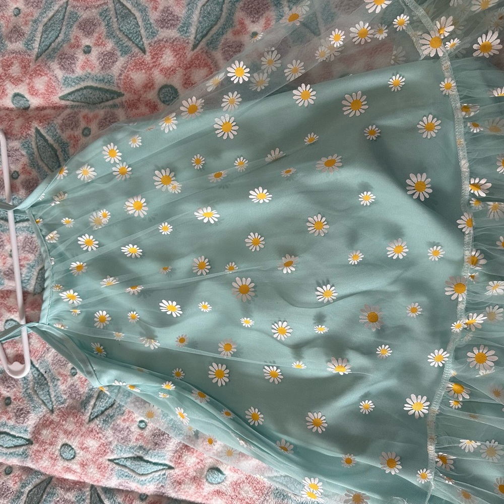 Floral Green Kids Dress